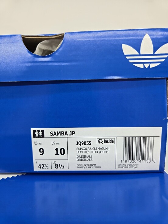 adidas Men\'s Samba JP JQ9055 Cloud White Black Gum Shoes Size 9 main image 5